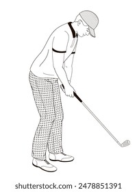 golf player  male character with club