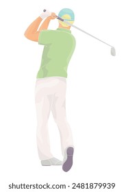 golf player  male character with club