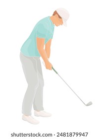 golf player  male character with club