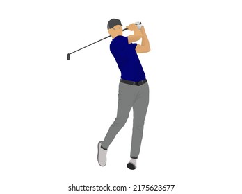 golf player man high vector