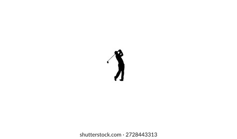 Jugador de golf en silueta de swing medio de alta calidad