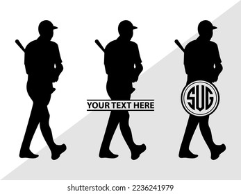 Golf Player Monogram Vector Illustration Silhouette