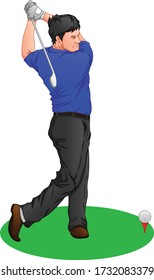 golf player on a white background