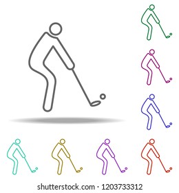 golf player outline icon. Elements of Sport in multi color style icons. Simple icon for websites, web design, mobile app, info graphics
