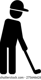 Golf Player Pictogram