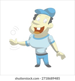 Jugador de golf presentando o mostrando algo a la Ilustración vectorial lateral