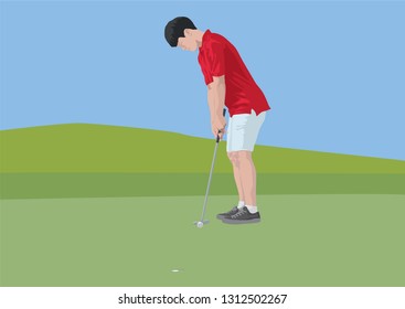 Golf  Player Putting