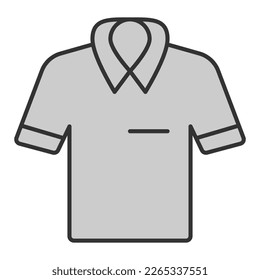 Golf player short sleeve t-shirt - icon, illustration on white background, grey style