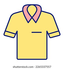 Golf player short sleeve t-shirt - icon, illustration on white background, color style