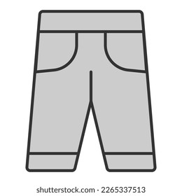 Golf player shorts - icon, illustration on white background, grey style