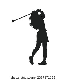 golf player silhouette. golfer silhouette. Vector silhouette of golfer on white background. black golf player isolated on white background. cutout golf player. hand drawn design. vector illustration.