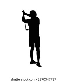 golf player silhouette. golfer silhouette. Vector silhouette of golfer on white background. black golf player isolated on white background. cutout golf player. hand drawn design. vector illustration.
