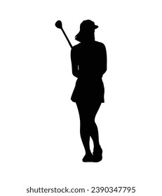 golf player silhouette. golfer silhouette. Vector silhouette of golfer on white background. black golf player isolated on white background. cutout golf player. hand drawn design. vector illustration.