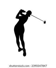 silueta de jugador de golf. silueta dorada. Silueta vectorial de golfista sobre fondo blanco. jugador de golf negro aislado de fondo blanco. jugador de golf de corte. diseño dibujado a mano. ilustración vectorial.