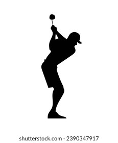 golf player silhouette. golfer silhouette. Vector silhouette of golfer on white background. black golf player isolated on white background. cutout golf player. hand drawn design. vector illustration.