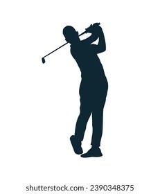 silueta de jugador de golf. silueta dorada. Silueta vectorial de golfista sobre fondo blanco. jugador de golf negro aislado de fondo blanco. jugador de golf de corte. diseño dibujado a mano. ilustración vectorial.