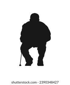 golf player silhouette. golfer silhouette. Vector silhouette of golfer on white background. black golf player isolated on white background. cutout golf player. hand drawn design. vector illustration.
