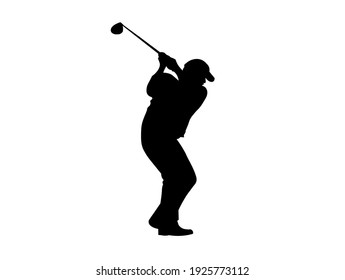 Golf Player Silhouette High Vector