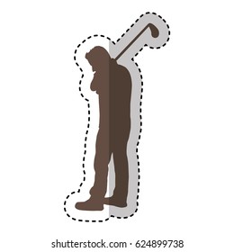 golf player silhouette icon