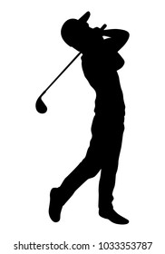 Golf player silhouette vector