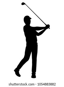 Golf player silhouette vector