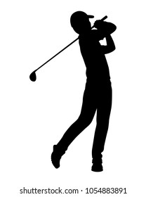 Golf player silhouette vector