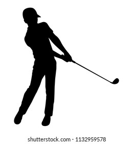 Golf Player Silhouette Vector Stock Vector (Royalty Free) 1132959578 ...