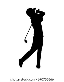 Golf player silhouette vector