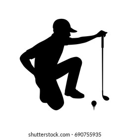 Golf player silhouette vector