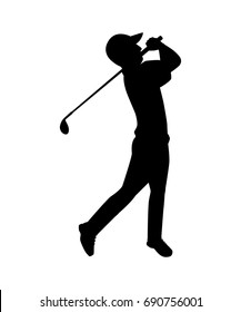 Golf player silhouette vector