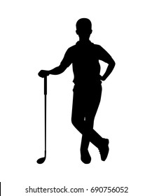 Golf player silhouette vector