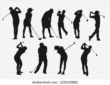 Golf player silhouette Vector Art