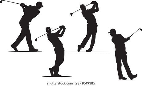 Golf Player Silhouette, Golf Player Vector Art, Golf Player Illustration, Golf Player Vector Bundle.