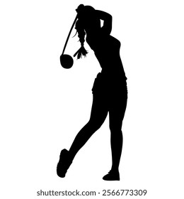 golf player silhouette vector design illustrator