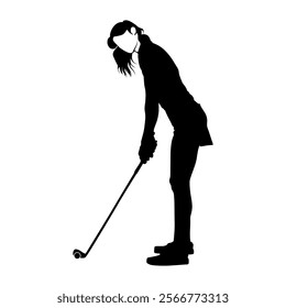 golf player silhouette vector design illustrator