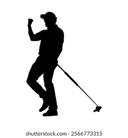 golf player silhouette vector design illustrator