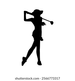 golf player silhouette vector design illustrator