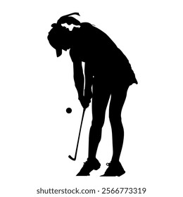 golf player silhouette vector design illustrator