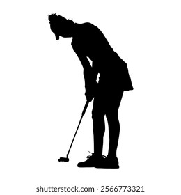 golf player silhouette vector design illustrator