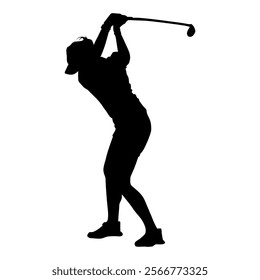 golf player silhouette vector design illustrator