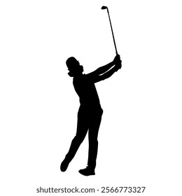 golf player silhouette vector design illustrator