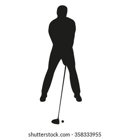 Golf Player Silhouette, Vector Golfer