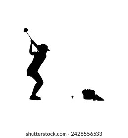 Golf player silhouette vector graphics provide versatile and stylish representations of the sport, enhancing the visual appeal of design projects and digital creations.