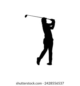 Golf player silhouette vector graphics provide versatile and stylish representations of the sport, enhancing the visual appeal of design projects and digital creations.