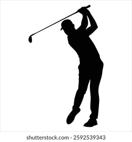 Golf Player Silhouette Vector Illustration Golfing Silhouette Design Sports Golfer Clipart 