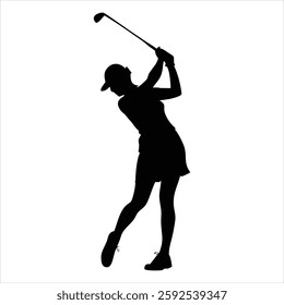 Golf Player Silhouette Vector Illustration Golfing Silhouette Design Sports Golfer Clipart 