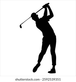 Golf Player Silhouette Vector Illustration Golfing Silhouette Design Sports Golfer Clipart 