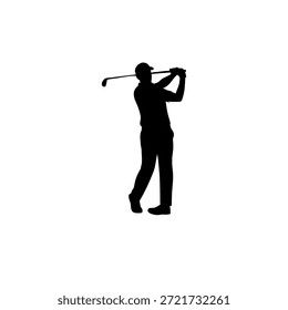 Ilustración vectorial de silueta de jugador de golf