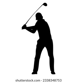 Golf player silhouette. Vector image