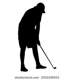 Golf player silhouette. Vector image